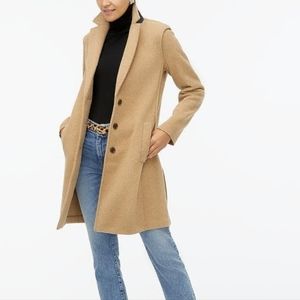 J Crew Wool Blend Pea Coat - Camel Brown